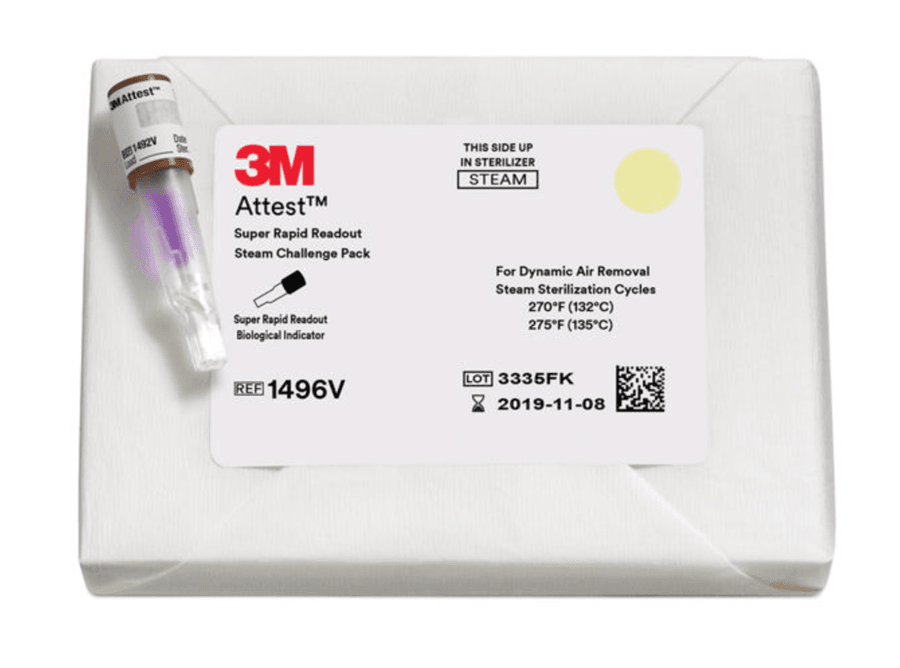 3M™ Attest™ Paquete de desafío de indicadores biológicos superrápidos para vapor, 1496