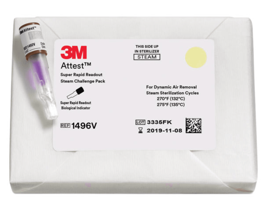 3M™ Attest™ Super Rapid Steam Biological Indicator Challenge Pack, 1496V